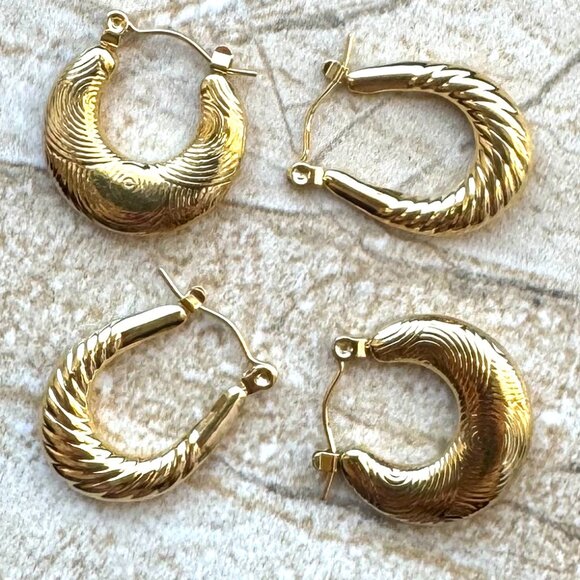 Fashion Gold Earrings Jewelry Pack of 2 - Picture 2 of 5